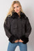 Chic Black Women's Insulated Jacket with Detachable Fur Accent