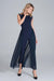 Chic Chiffon Daring Slit Jumpsuit with Sleek Tapered Fit