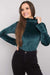 Stylish Beige Velour Turtleneck Sweater with Cozy Cotton Blend