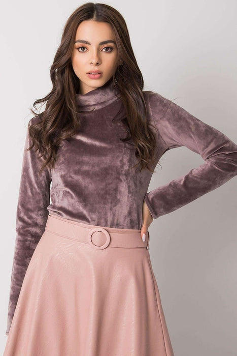 Stylish Beige Velour Turtleneck Sweater with Cozy Cotton Blend