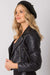 Elegant Black Angora Women's Cap with Distinctive Decorative Details