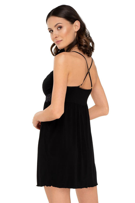 Enchanting Midnight Lace Nightgown