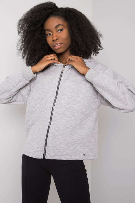 Stylish Quilted Hooded Zip-Up Sweatshirt