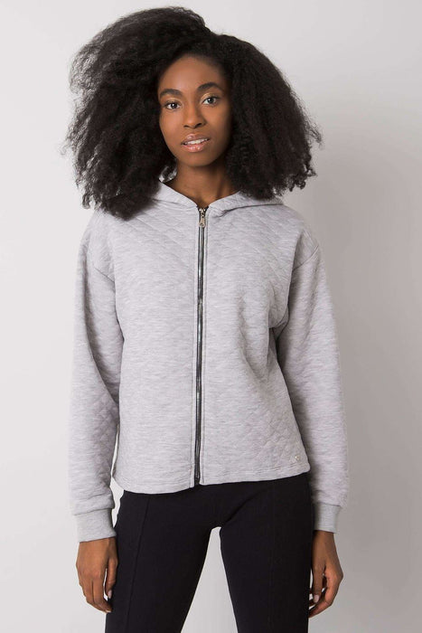 Stylish Quilted Hooded Zip-Up Sweatshirt