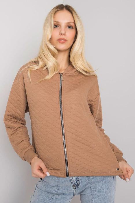 Stylish Quilted Hooded Zip-Up Sweatshirt