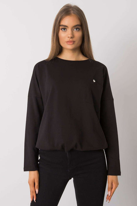 Relaxed Fit Cotton Blouse with Pocket Accent