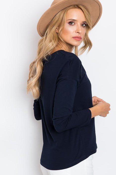 Chic Long Sleeve Cotton Top