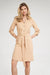 Chic 3/4 Sleeve Button-Down Shirt Dress with Functional Pockets