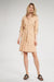 Chic 3/4 Sleeve Button-Down Shirt Dress with Functional Pockets