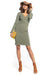 Elegant Knit Dress with Unique Envelope Front - Soft Cotton-Poly Blend