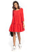 Elegant Ruffled Flare Mini Dress with Boat Neck and Three-Quarter Sleeves