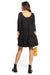 Elegant Ruffled Flare Mini Dress with Boat Neck and Three-Quarter Sleeves