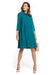 Elegant Midi Trapeze Dress with Folded Collar and 3/4 Sleeves