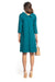 Elegant Midi Trapeze Dress with Folded Collar and 3/4 Sleeves