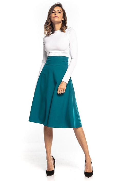 Chic Zipper Detail Midi Skirt