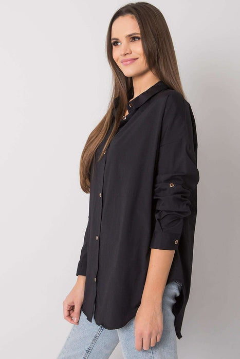 Casual Cut Button Down Shirt with Versatile Style by Ex Moda