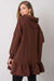 Ruffled Hooded Tunic Sweater with Pockets