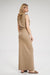 Trendy Knee-Length Cotton Skirt with Stylish Side Slit - Modern Maxi Essential