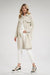 Chic Patchwork Wool Blend Midi Coat with Decorative Details