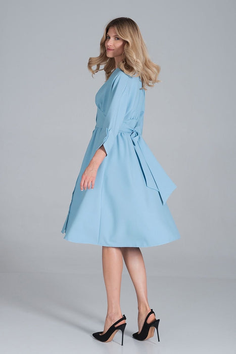 Elegant Sweetheart Kimono Midi Dress with Stylish Wide Sleeves