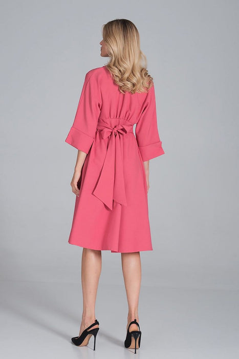 Elegant Sweetheart Kimono Midi Dress with Stylish Wide Sleeves