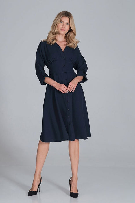 Elegant Sweetheart Kimono Midi Dress with Stylish Wide Sleeves