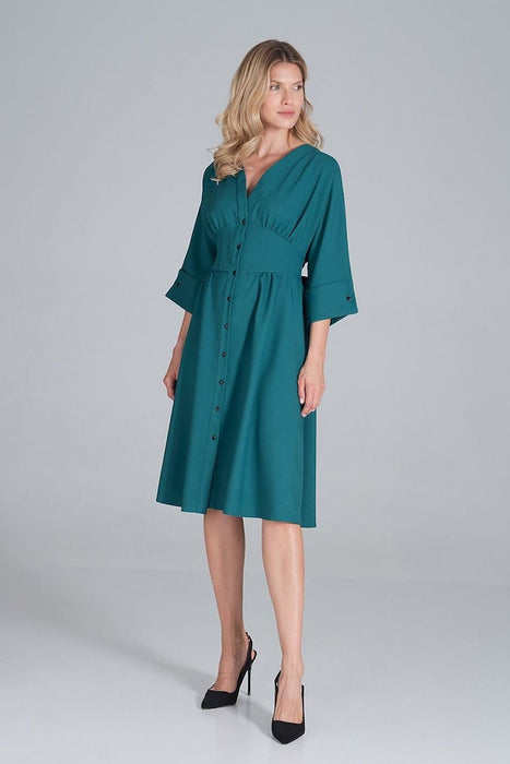 Elegant Sweetheart Kimono Midi Dress with Stylish Wide Sleeves