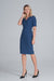 Chic Envelope Neckline Midi Pencil Dress with Stylish Button Accents