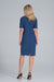 Chic Envelope Neckline Midi Pencil Dress with Stylish Button Accents