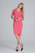 Chic Envelope Neckline Midi Pencil Dress with Stylish Button Accents