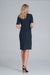 Chic Envelope Neckline Midi Pencil Dress with Stylish Button Accents