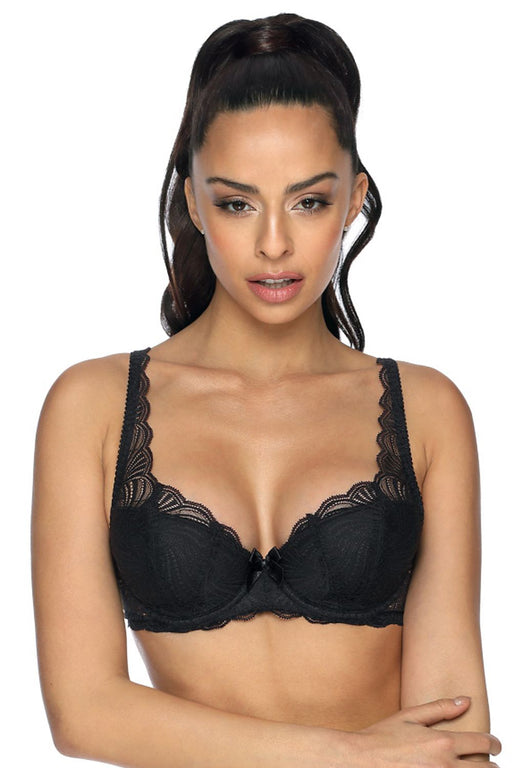 Elegant Lace-Trimmed Cotton Padded Bra with Customizable Straps