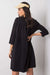 Versatile Cotton Blend Daydress - Trendy 3/4 Sleeves, Relaxed Fit with Functional Pockets