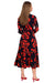 Floral Elegance Maxi Dress with Trendy Cut-Out Sleeves