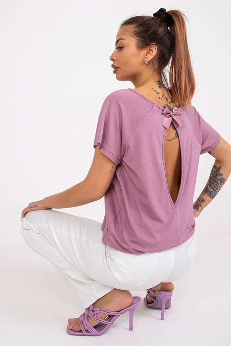 Elegant Bow-Back Short Sleeve Top