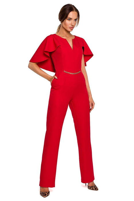 Elegant Cape-Style Jumpsuit