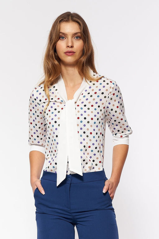 Retro Chic Polka Dot Short Sleeve Blouse