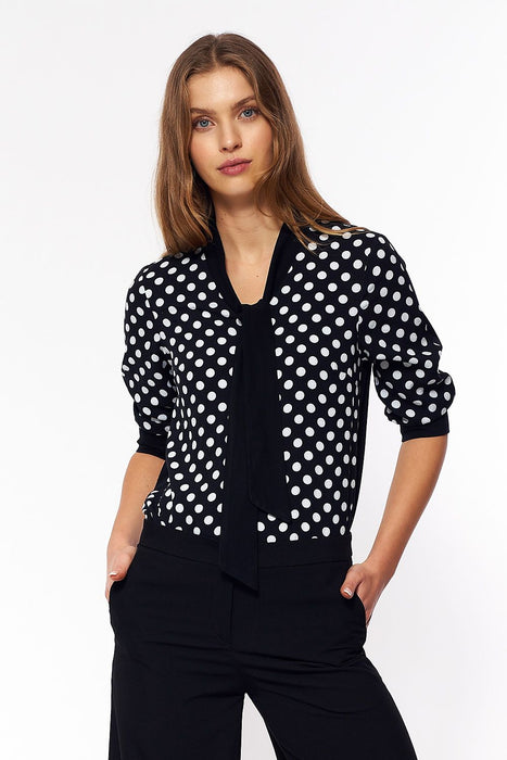 Retro Chic Polka Dot Short Sleeve Blouse