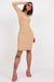 Elegant Ribbed Bodycon Dress with Chain Accents