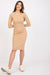 Ribbed Cotton Long Sleeve Bodycon Dress - Ex Moda Chic Daywear