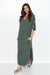 Chic Maxi Dress with Fashionable Slit and Handy Pockets