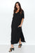 Chic Maxi Dress with Fashionable Slit and Handy Pockets