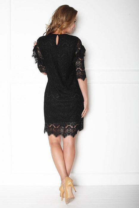 Elegant Black Lace Evening Cocktail Dress for Special Occasions