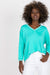 Chic V-Neck Top with Three-Quarter Sleeves