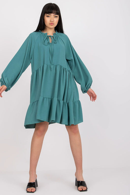 Italy Moda Elegant Flared Sleeve Day Dress