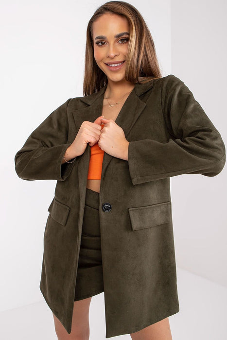 Sophisticated Suede Zip Jacket by Chic Italy Moda