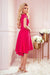 Raspberry Elegance Asymmetrical Lace Evening Dress by Numoco