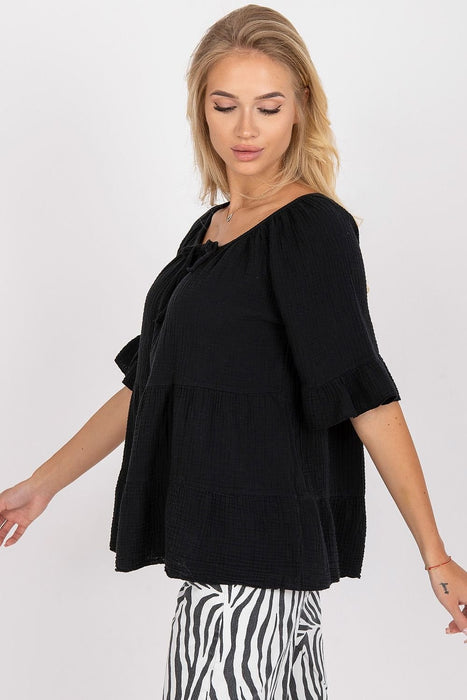 Chic Ruffled Cotton Top