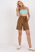 Chic High-Waisted Cotton Shorts with Adjustable Tie and Pockets