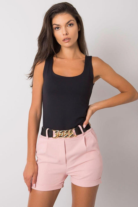 Stylish Italian Women's Comfortable Elastic Waist Shorts with Trendy Belt